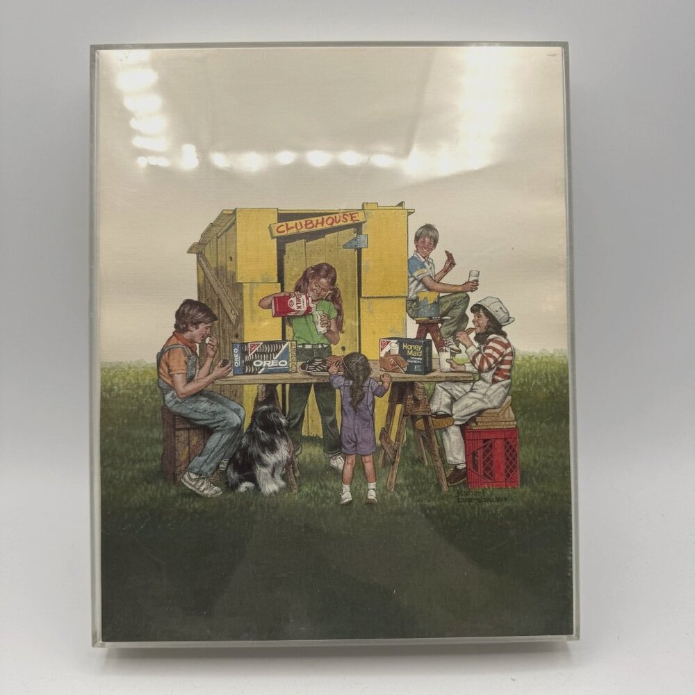 Robert Tannenbaum Clubhouse Scene Vintage Framed Print With Oreo & Honey Maid